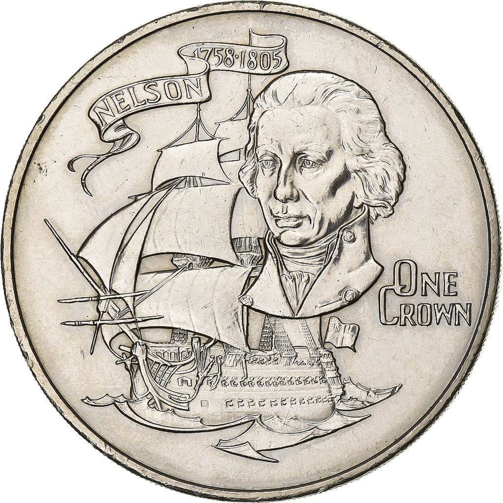 Gibraltar, Elizabeth II, Crown, 1980, British Royal Mint, Copper-nickel