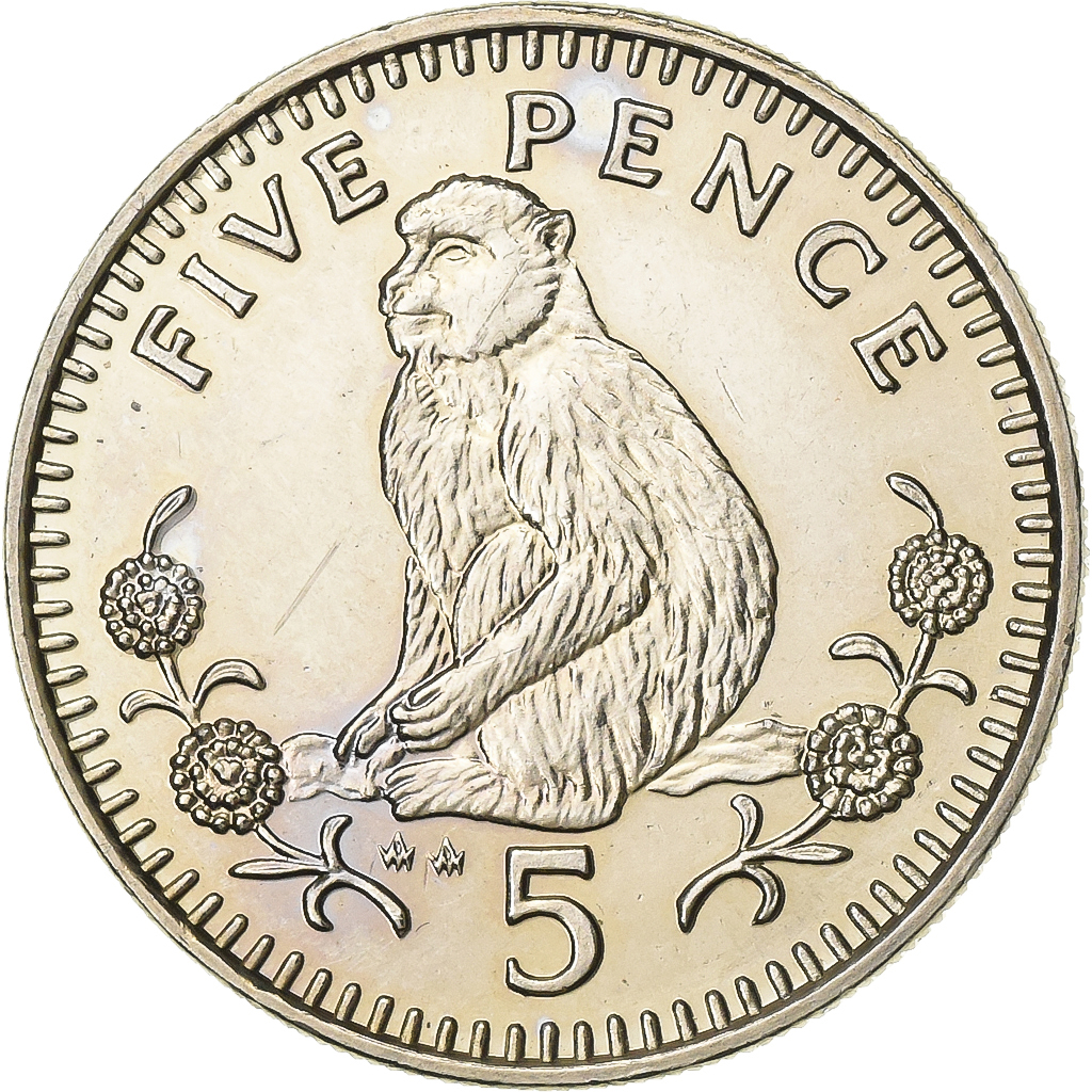 Gibraltar, Elizabeth II, 5 Pence, 1988, Pobjoy Mint, Copper-nickel, 
