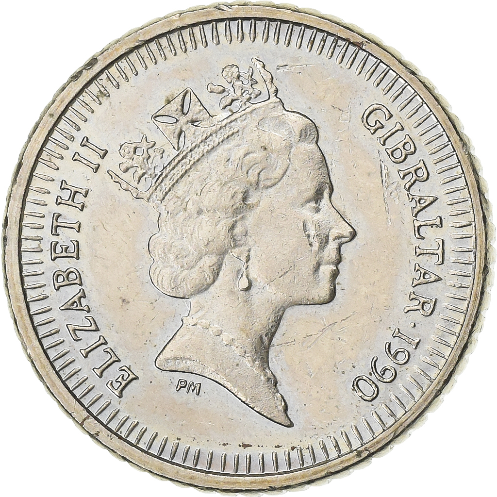 Gibraltar, Elizabeth II, 5 Pence, 1990, Copper-nickel, , KM:22.2