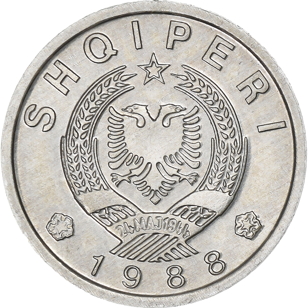 Albania, 10 Qindarka, 1988, Aluminum, AU, KM:60