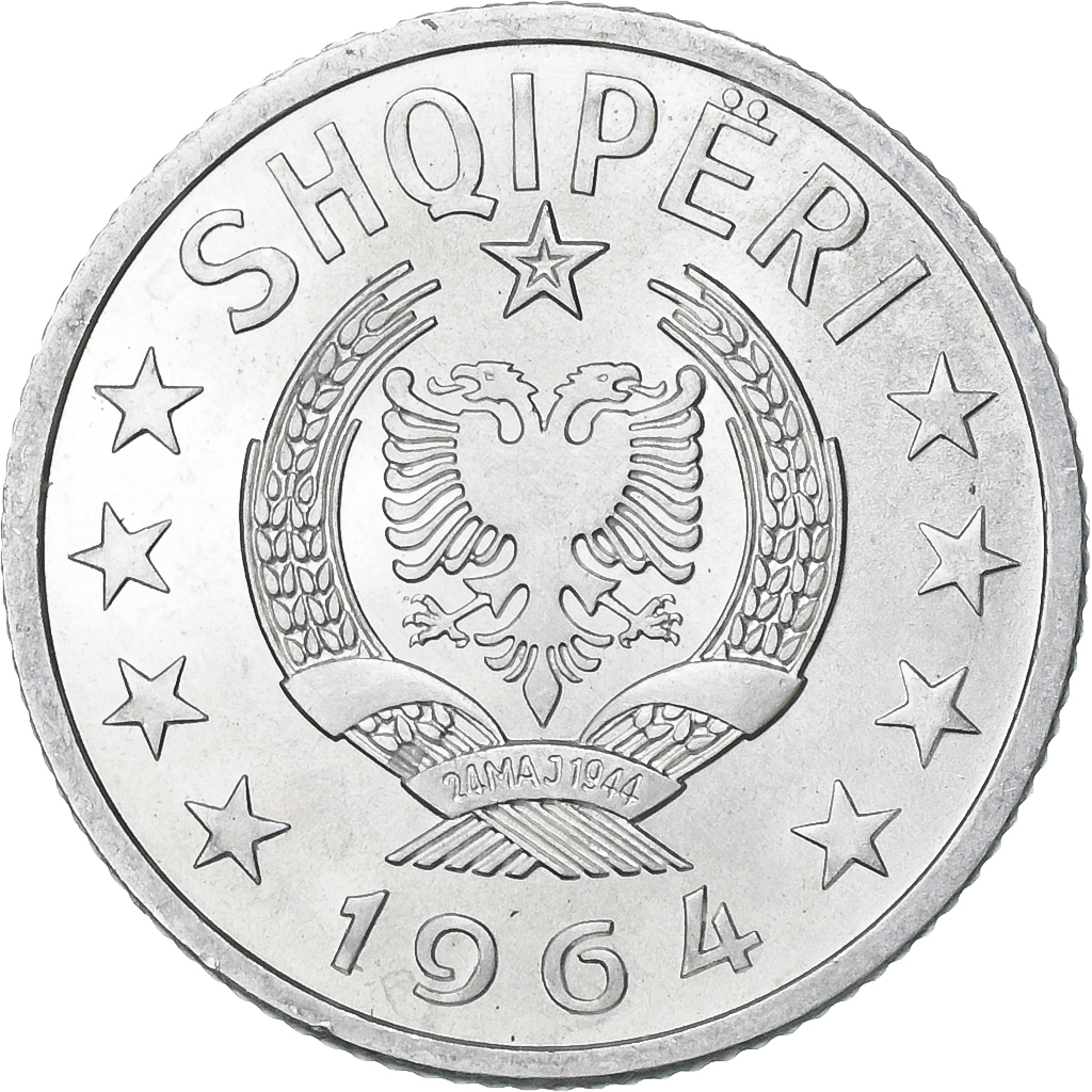 Albania, 5 Qindarka, 1964, Aluminum, , KM:39