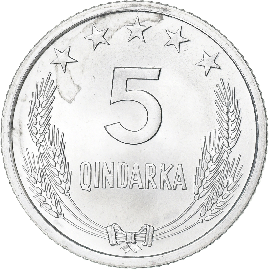 Albania, 5 Qindarka, 1969, Aluminum, , KM:44