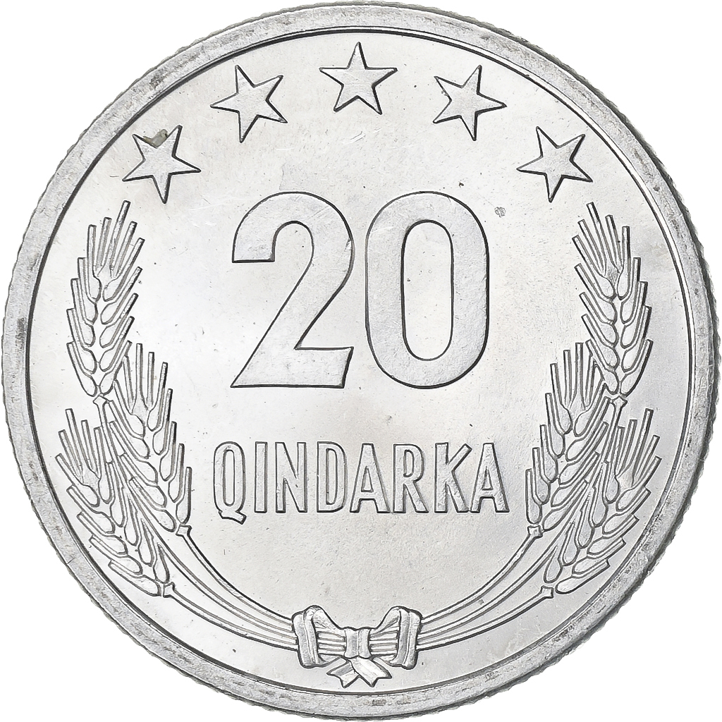 Albania, 20 Qindarka, 1964, Aluminum, , KM:41