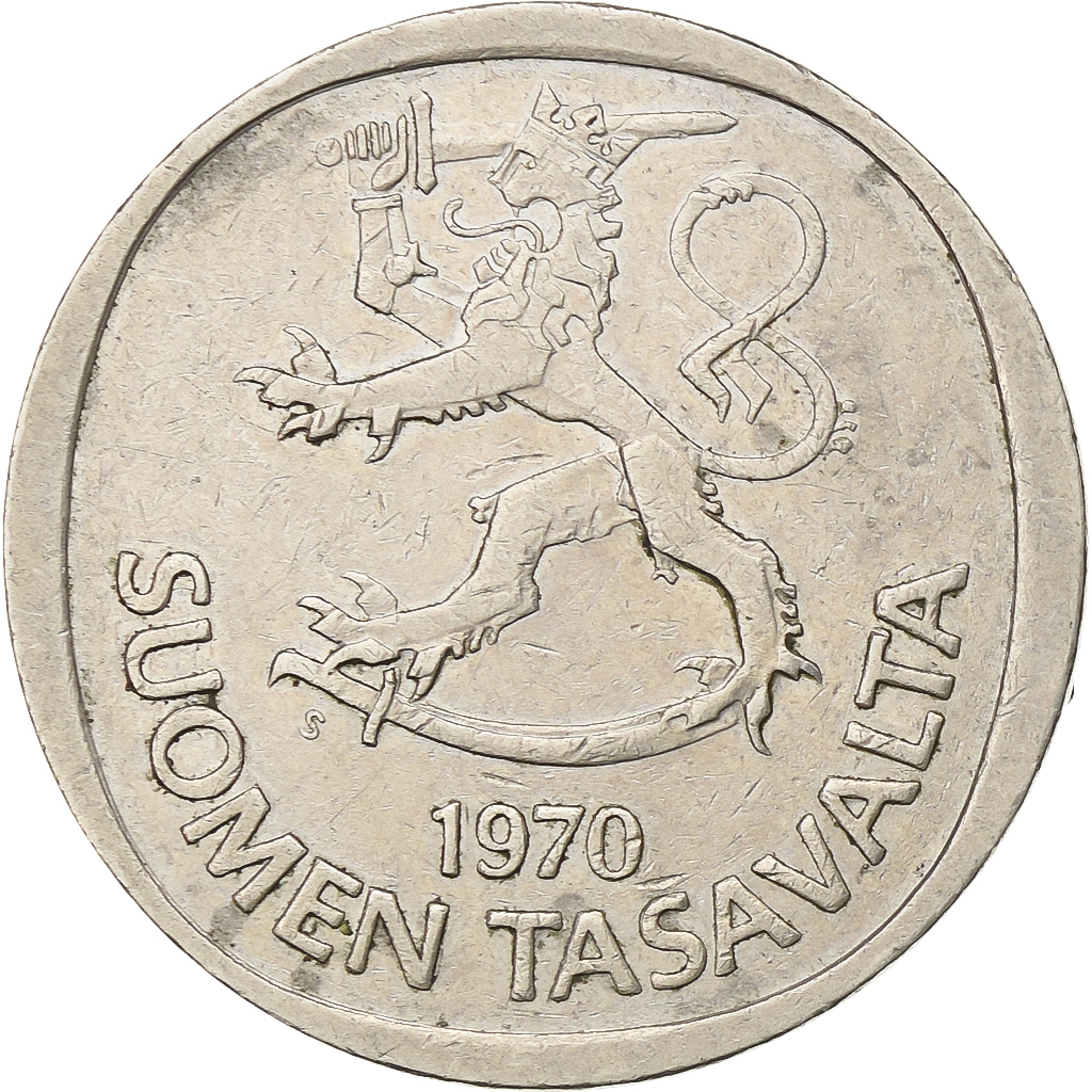 Finland, Markka, 1970, Copper-nickel, , KM:49a