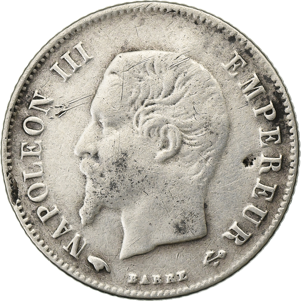 France, Napoleon III, 20 Centimes, 1860, Paris, Silver, , Gadoury:305