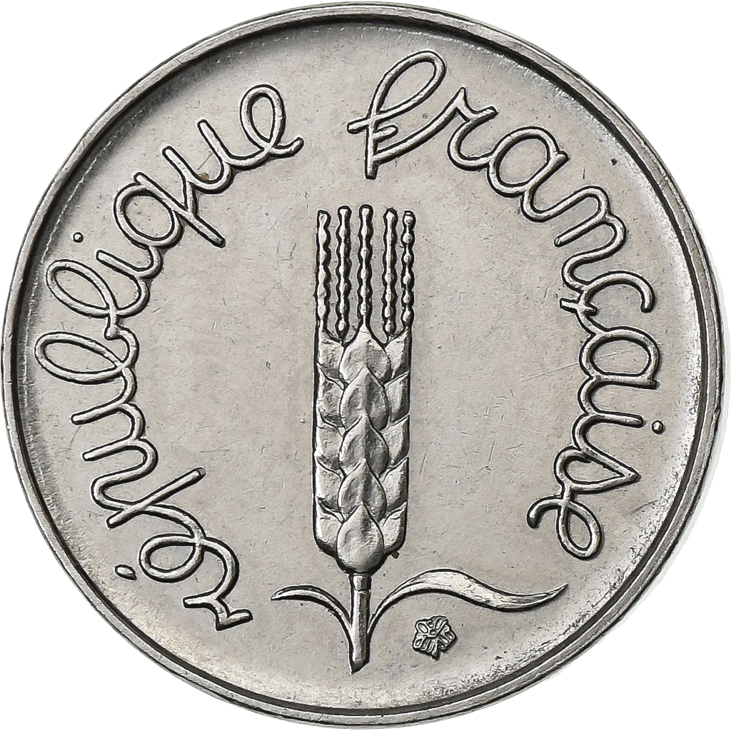 France, Centime, Épi, 1970, Paris, Stainless Steel, AU(50-53), Gadoury:91