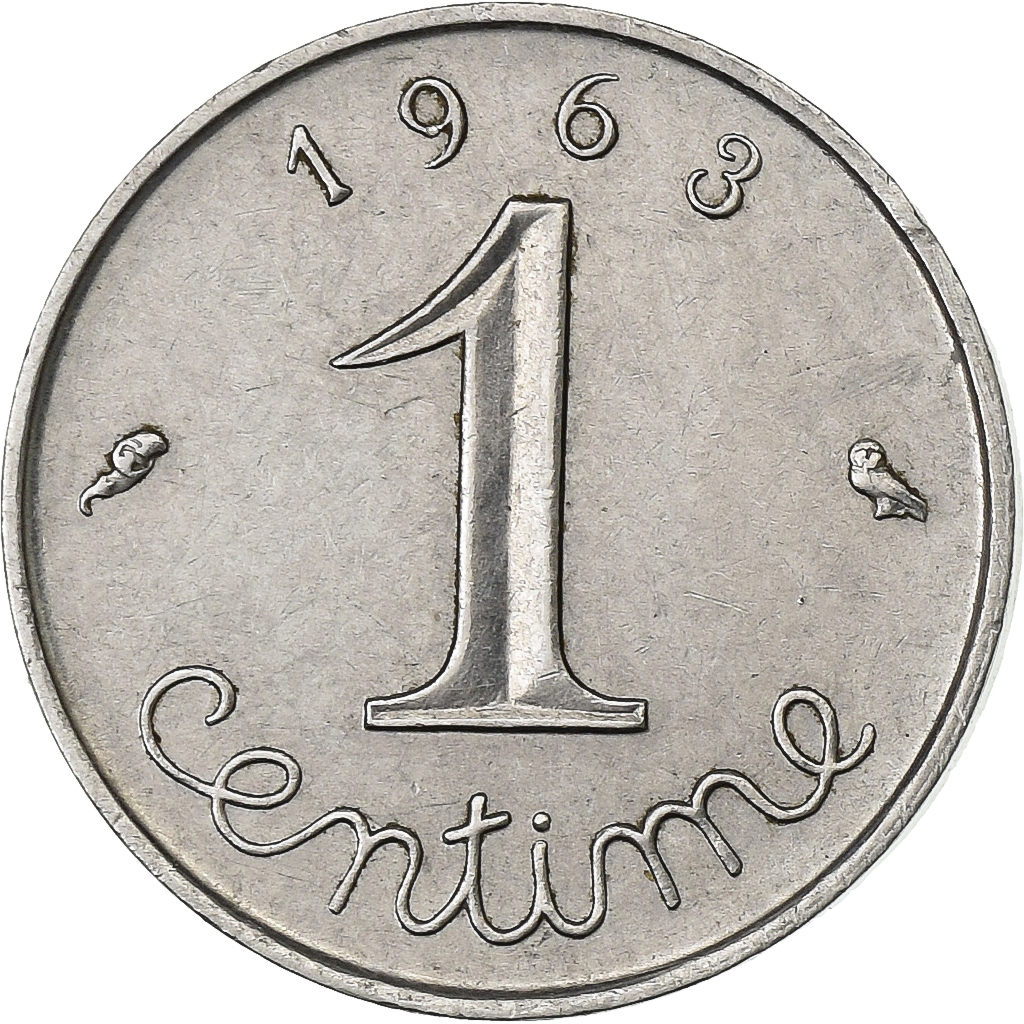 France, Centime, Épi, 1963, Paris, Stainless Steel, , Gadoury:91
