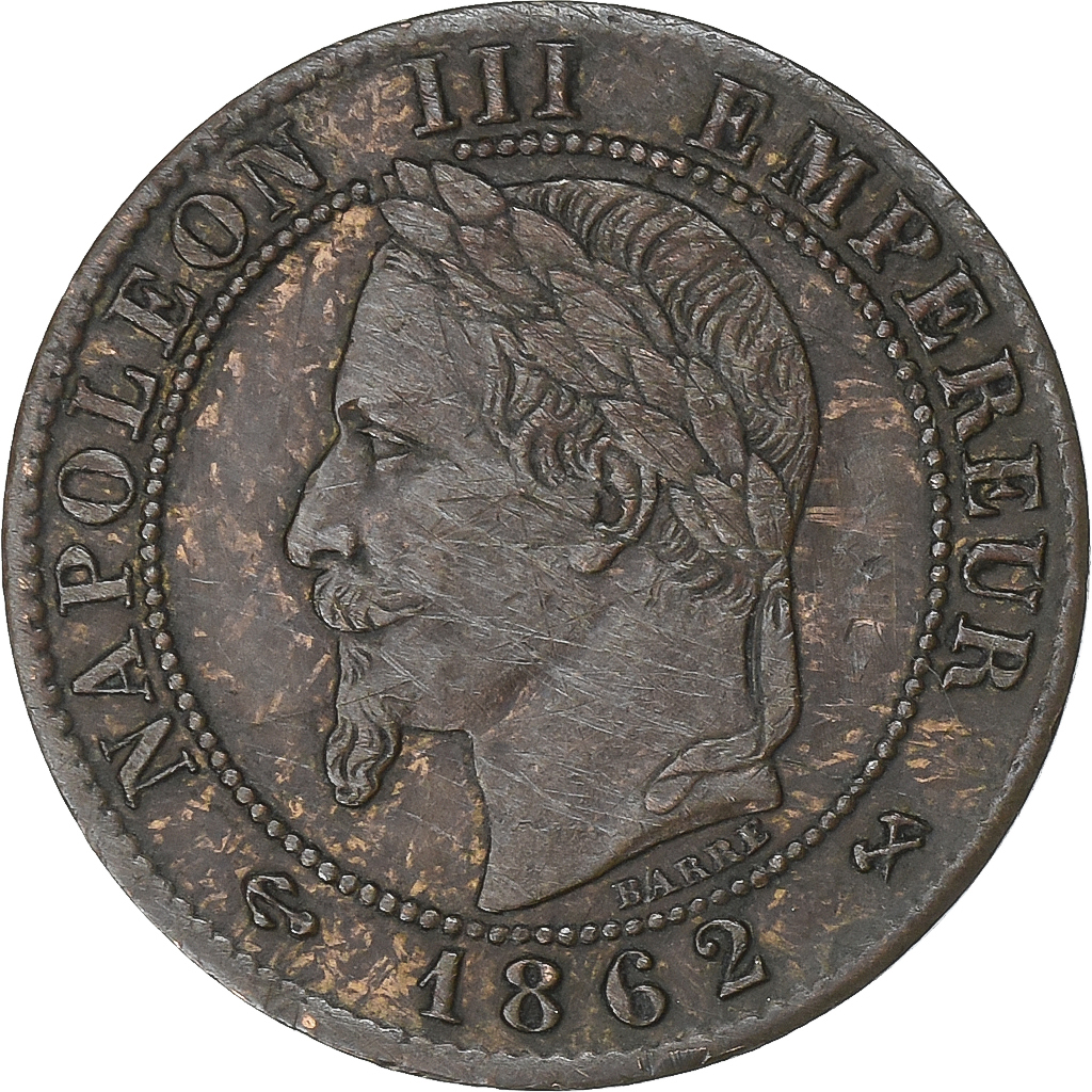 France, Napoleon III, Centime, 1862, Bordeaux, Bronze, , Gadoury:87