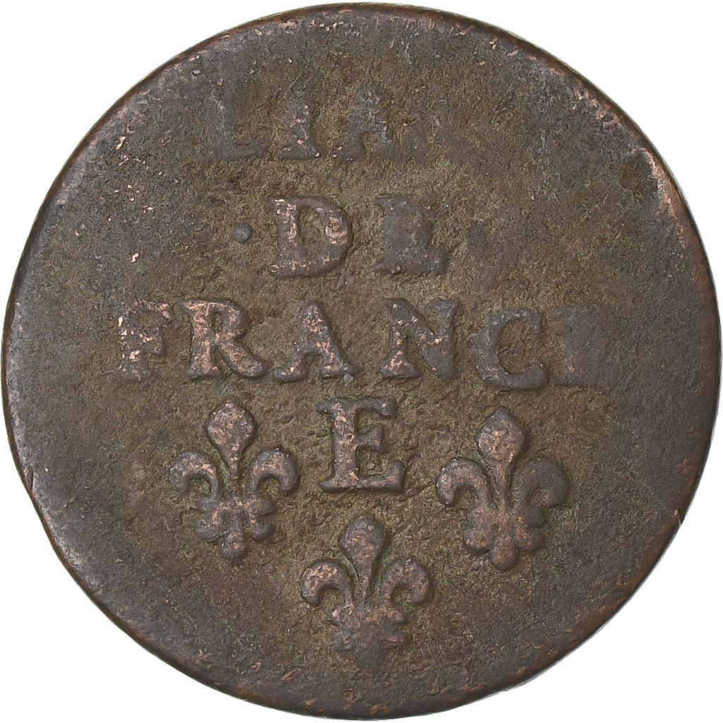 France, Louis XIV, Liard de France, Meung-sur-Loire, Copper, 