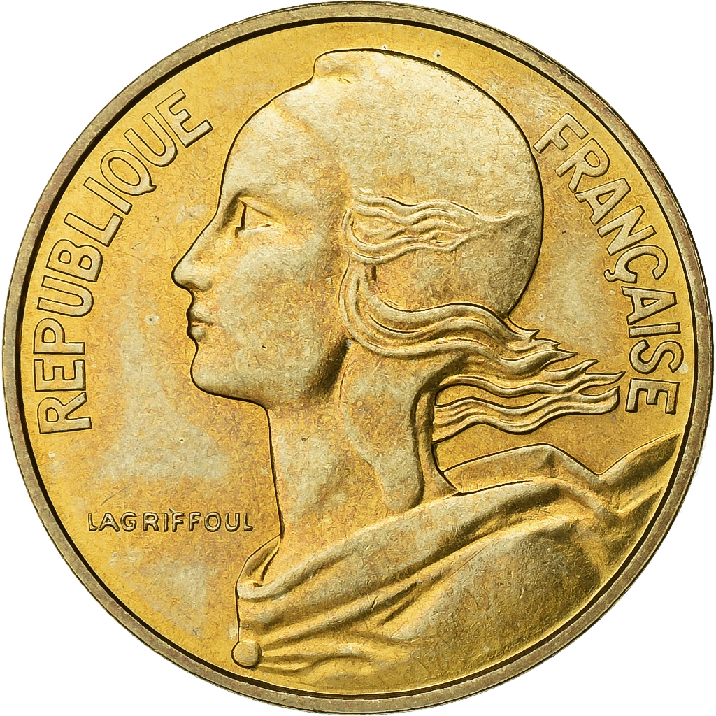 France, 10 Centimes, Marianne, 1980, Paris, Aluminum-Bronze, 
