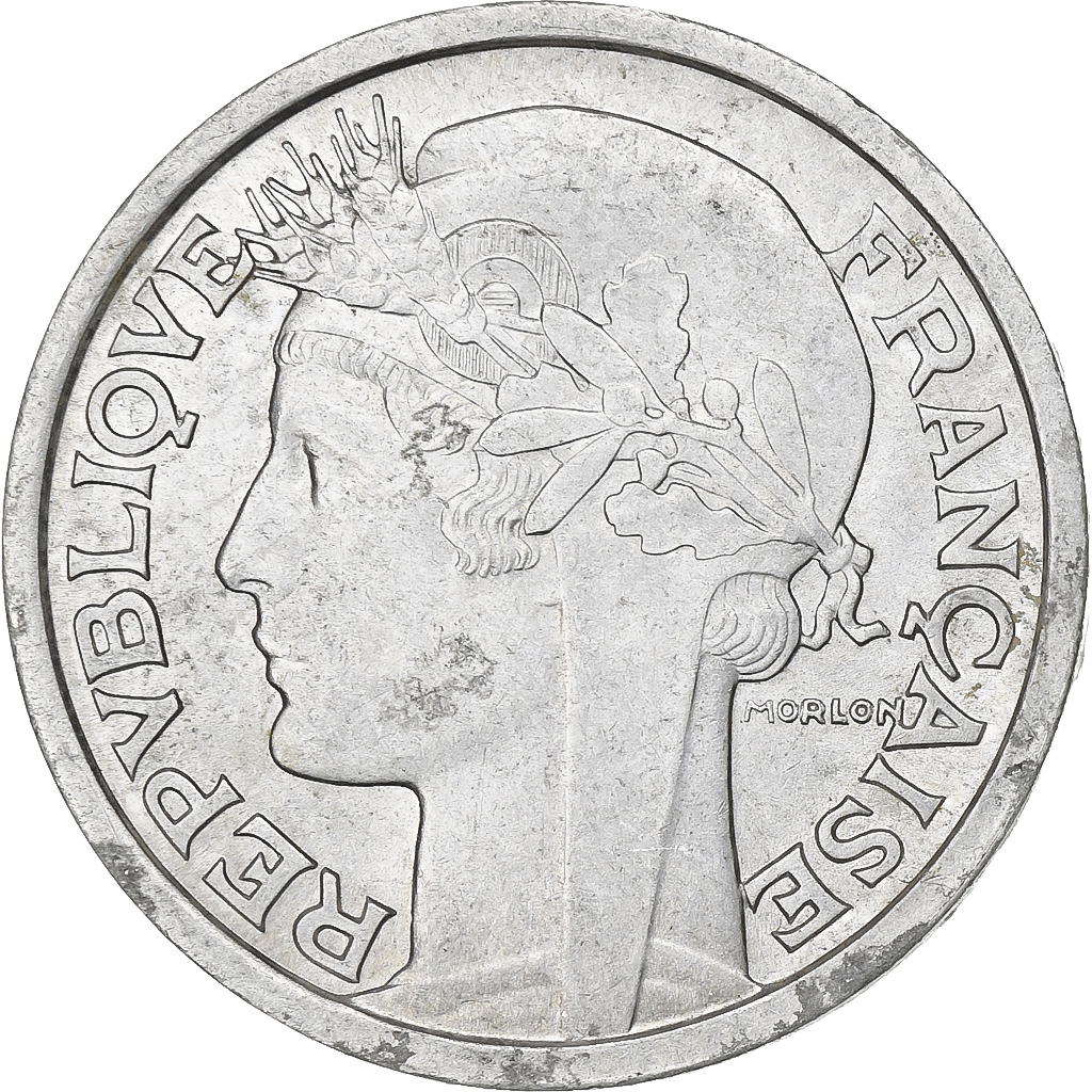 France, 2 Francs, Morlon, 1947, Paris, Aluminum, , Gadoury:538b