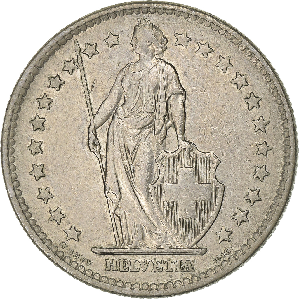 Switzerland, 2 Francs, 1977, Bern, Copper-nickel, , KM:21a.1