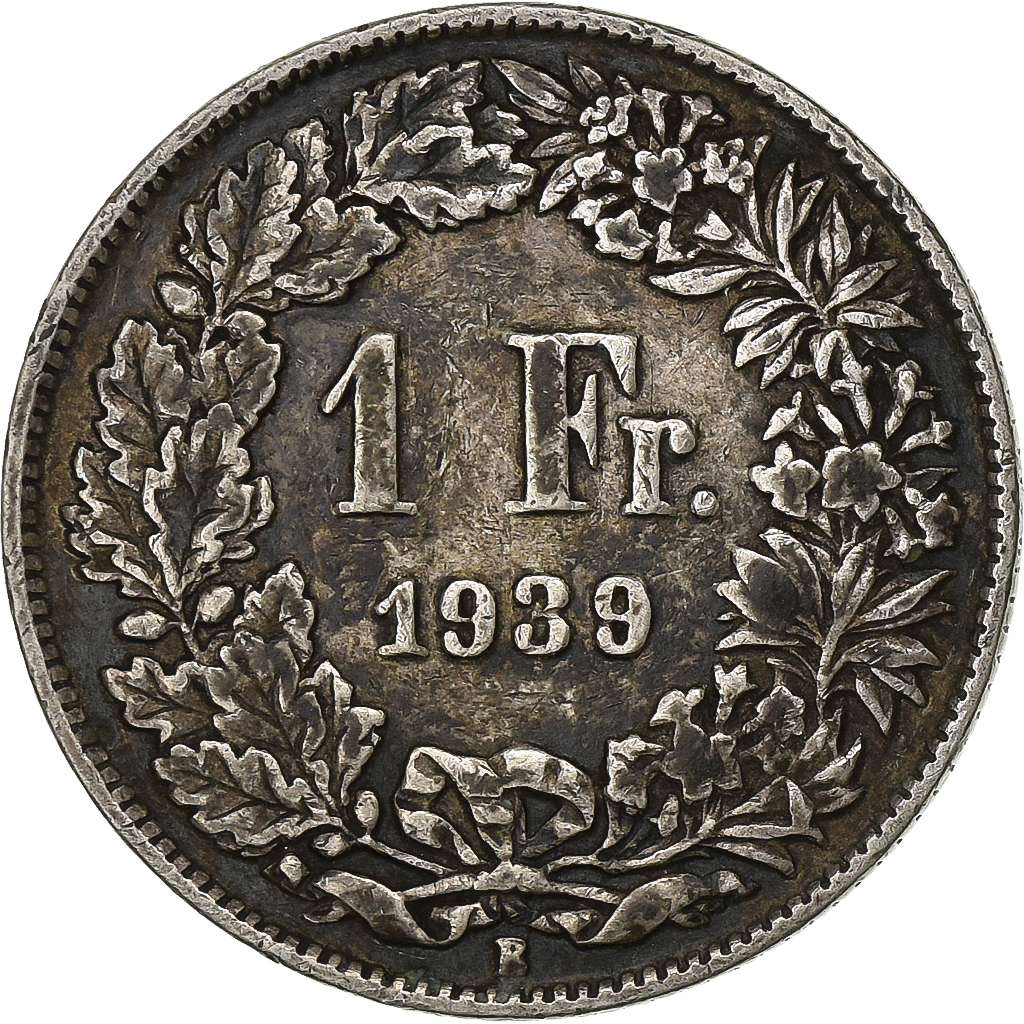 Switzerland, Franc, 1939, Bern, Silver, , KM:24