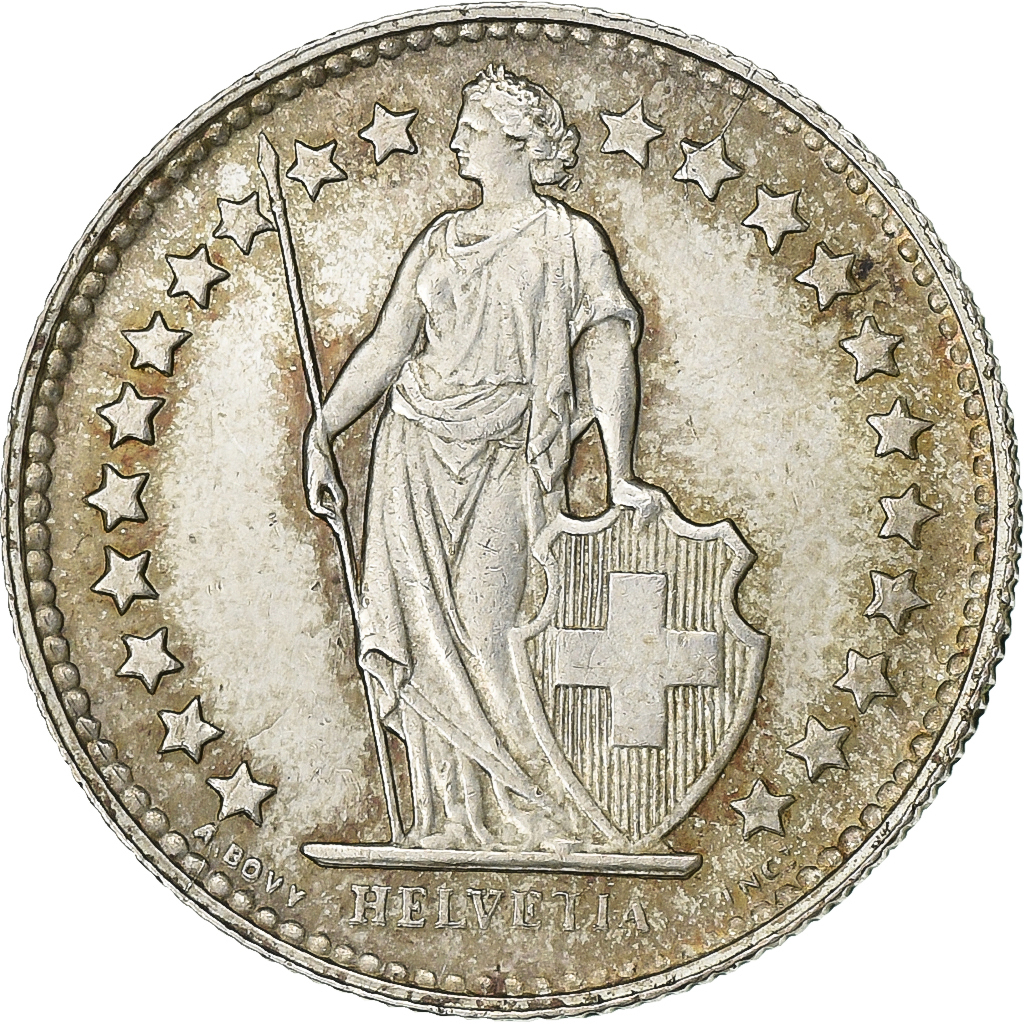 Switzerland, 1/2 Franc, 1953, Bern, Silver, , KM:23