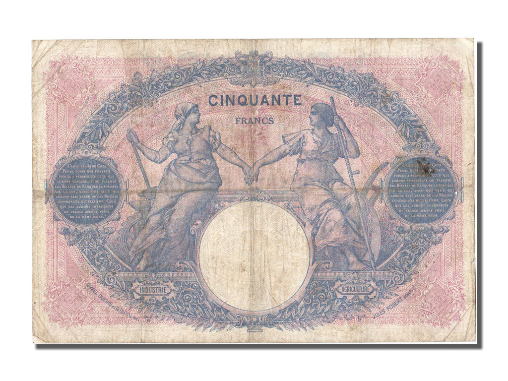 Banknote, France, 50 Francs, 50 F 1889-1927 ''Bleu et Rose'', 1918, 1918-03-04