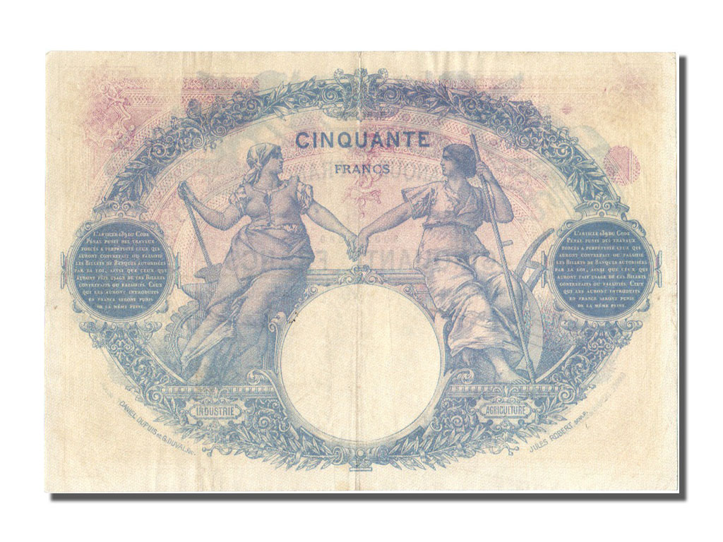 France, 50 Francs, 50 F 1889-1927 ''Bleu et Rose'', 1926, KM #64h, 1926-09-02,..