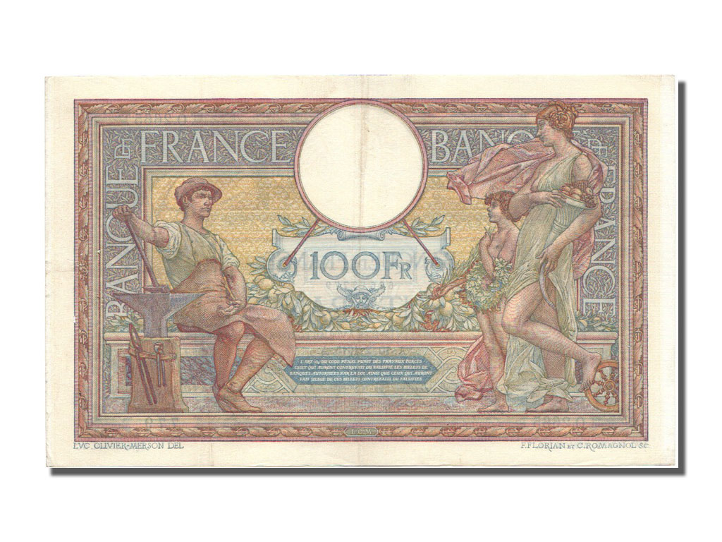 Banknote, France, 100 Francs, 100 F 1908-1939 ''Luc Olivier Merson'', 1915