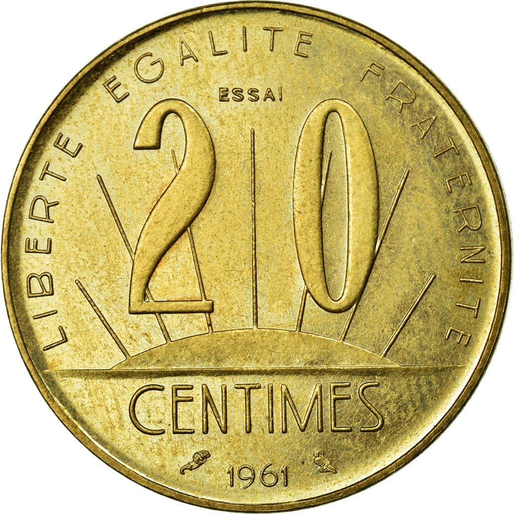 Coin, France, 20 Centimes, 1961, MS, Bronze-Aluminium, Gadoury:331