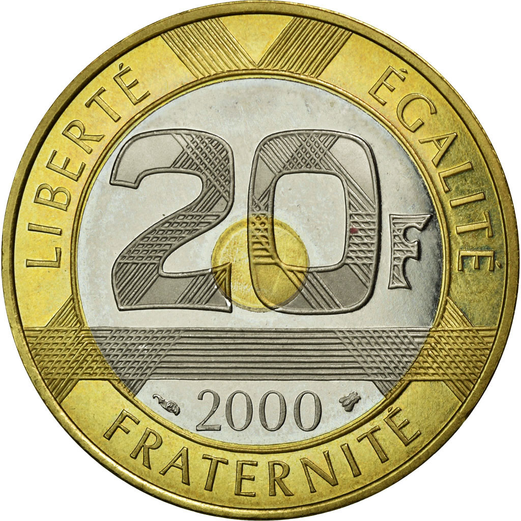 Coin, France, Mont Saint Michel, 20 Francs, 2000, , Tri-Metallic