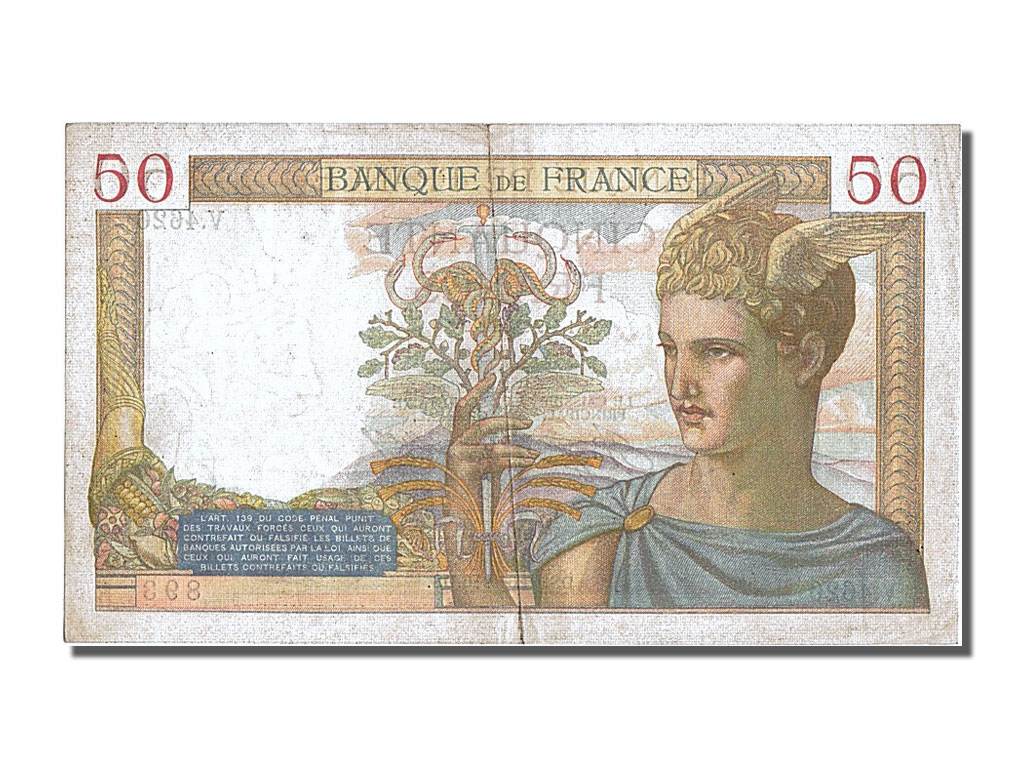 Banknote, France, 50 Francs, 50 F 1934-1940 ''Cérès'', 1936, 1936-06-18