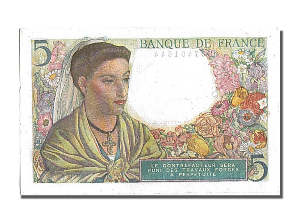 Banknote, France, 5 Francs, 5 F 1943-1947 ''Berger'', 1943, 1943-06-02