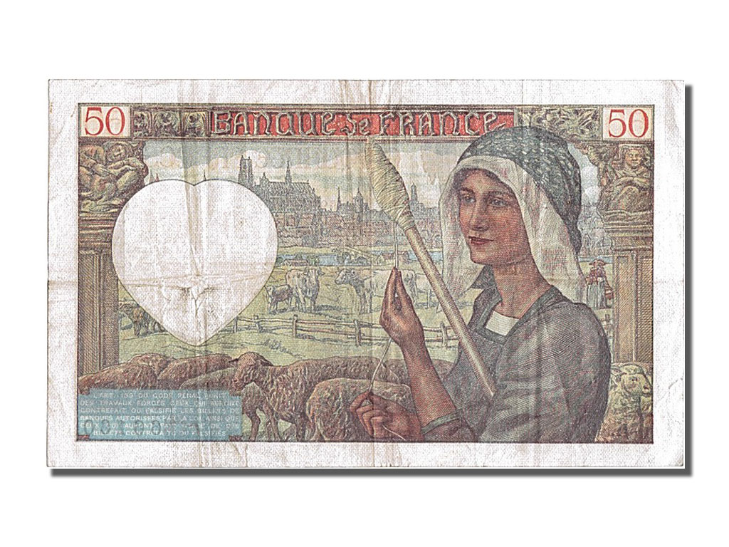 Banknote, France, 50 Francs, 50 F 1940-1942 ''Jacques Coeur'', 1940, 1940-09-05