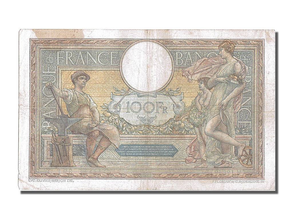 Banknote, France, 100 Francs, 100 F 1908-1939 ''Luc Olivier Merson'', 1925