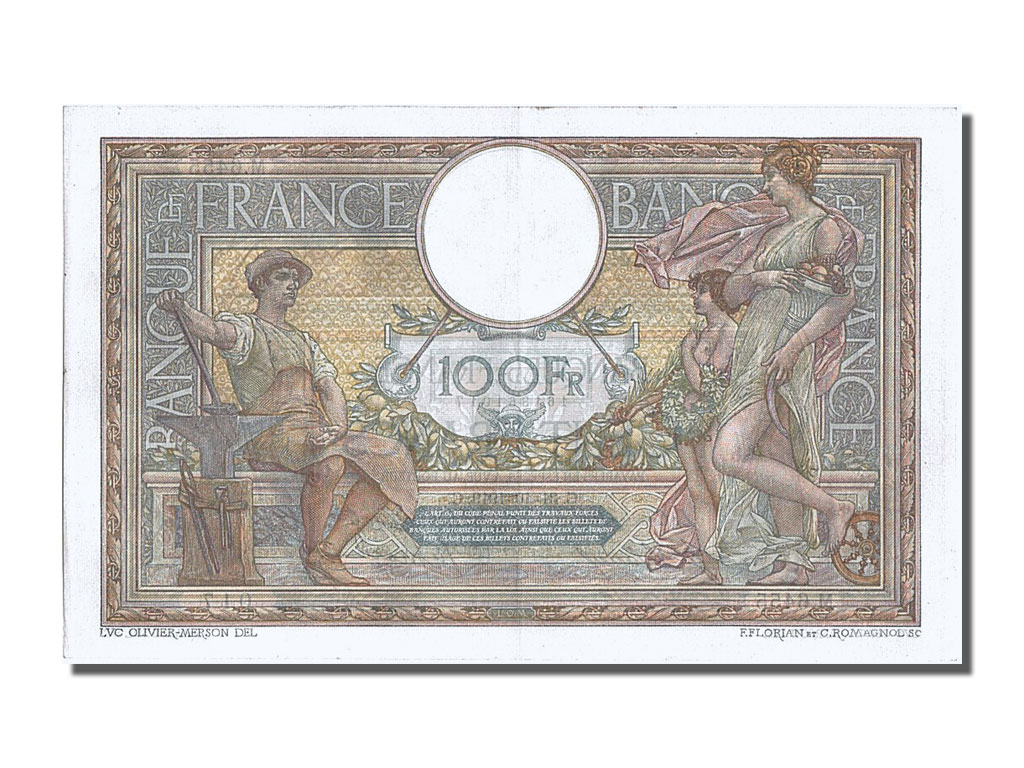 Banknote, France, 100 Francs, 100 F 1908-1939 ''Luc Olivier Merson'', 1919