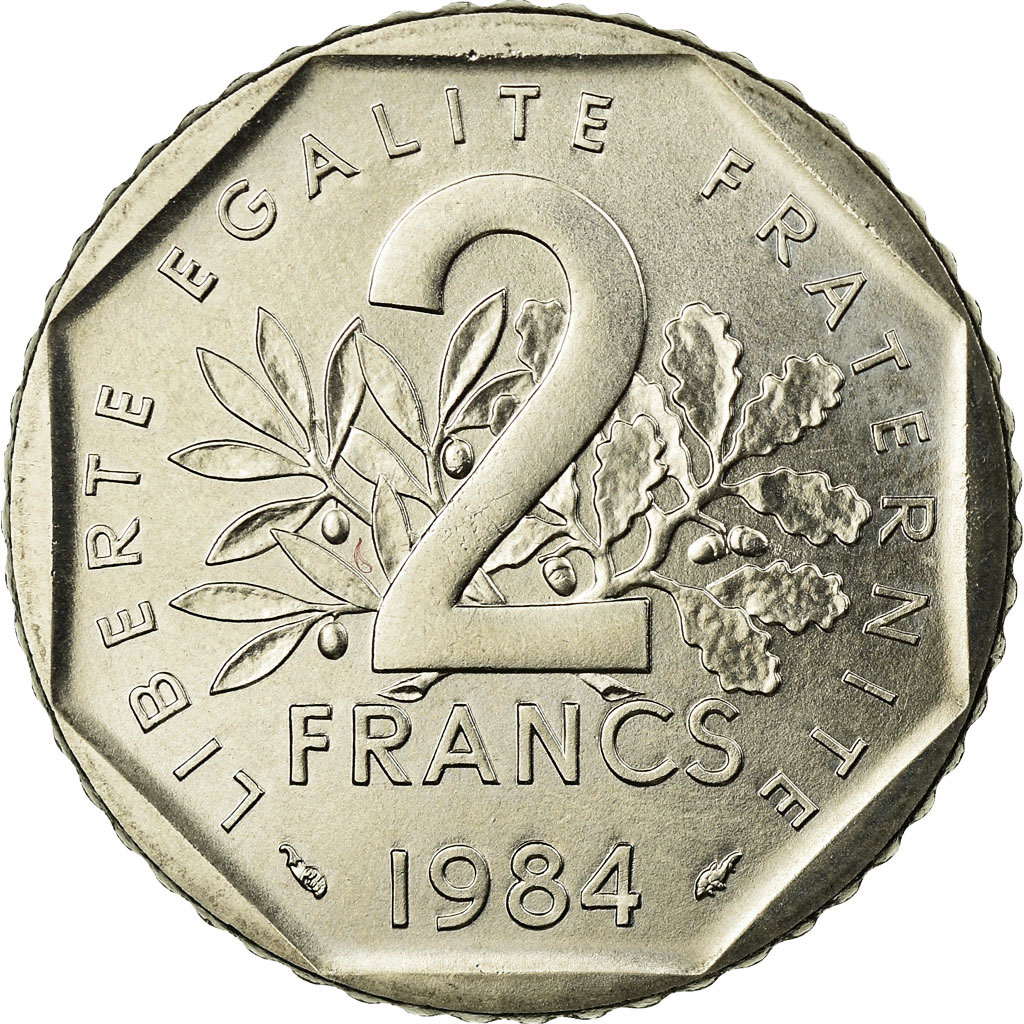 Coin, France, Semeuse, 2 Francs, 1984, MS, Nickel, Gadoury:547