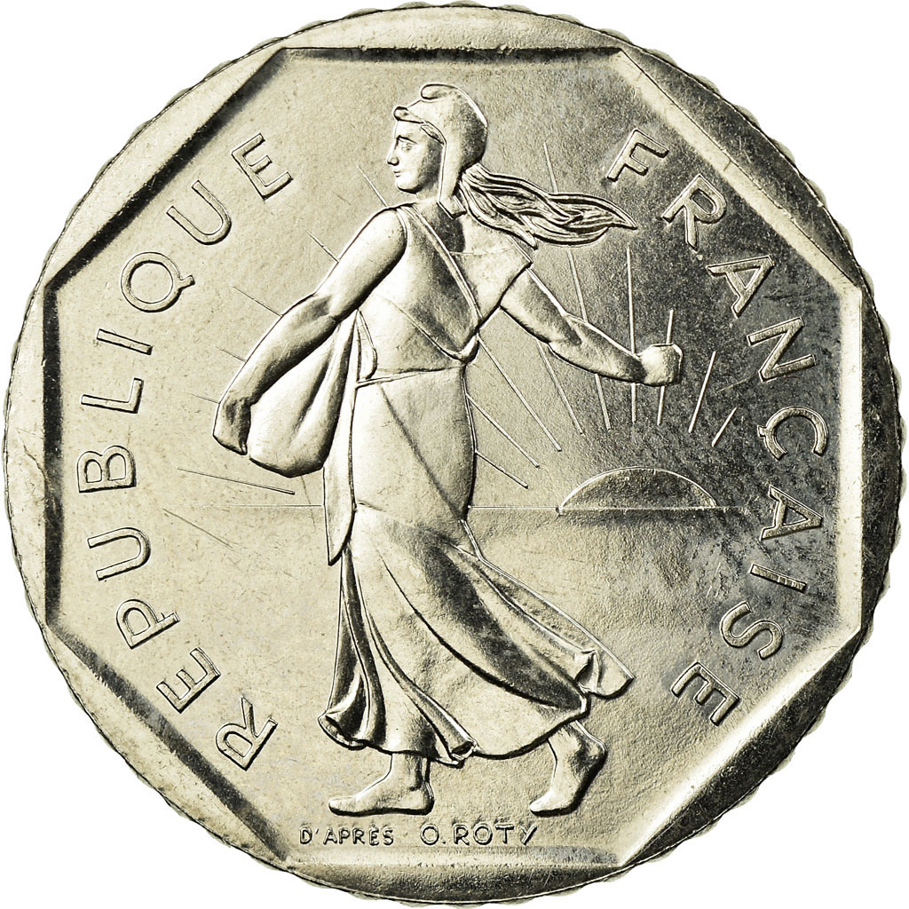 Coin, France, Semeuse, 2 Francs, 1990, MS, Nickel, Gadoury:547