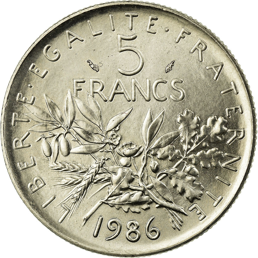 Coin, France, Semeuse, 5 Francs, 1986, , Nickel Clad Copper-Nickel