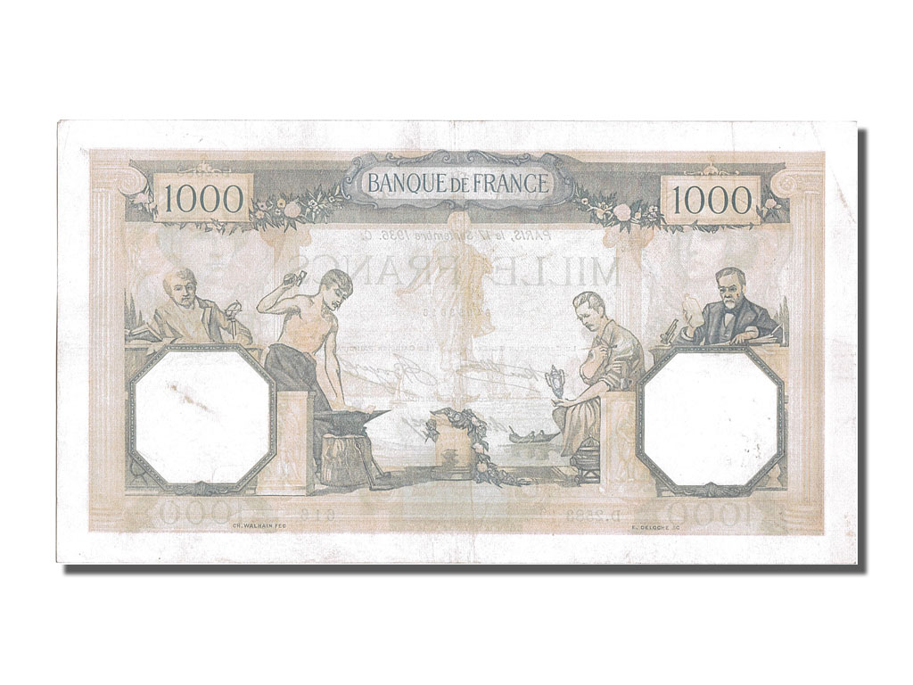 Biljet, Frankrijk, 1000 Francs, 1 000 F 1927-1940 ''Cérès et Mercure'', 1936