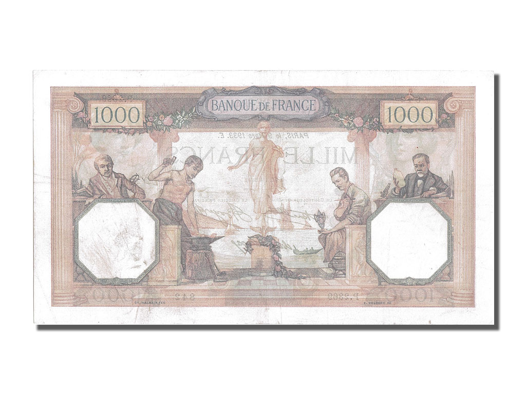 Banknote, France, 1000 Francs, 1 000 F 1927-1940 ''Cérès et Mercure'', 1933
