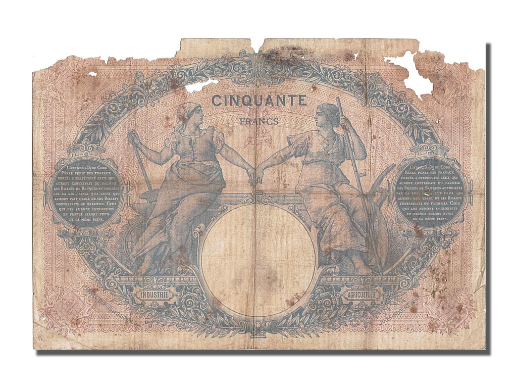 Banknote, France, 50 Francs, 50 F 1889-1927 ''Bleu et Rose'', 1904, 1904-11-11
