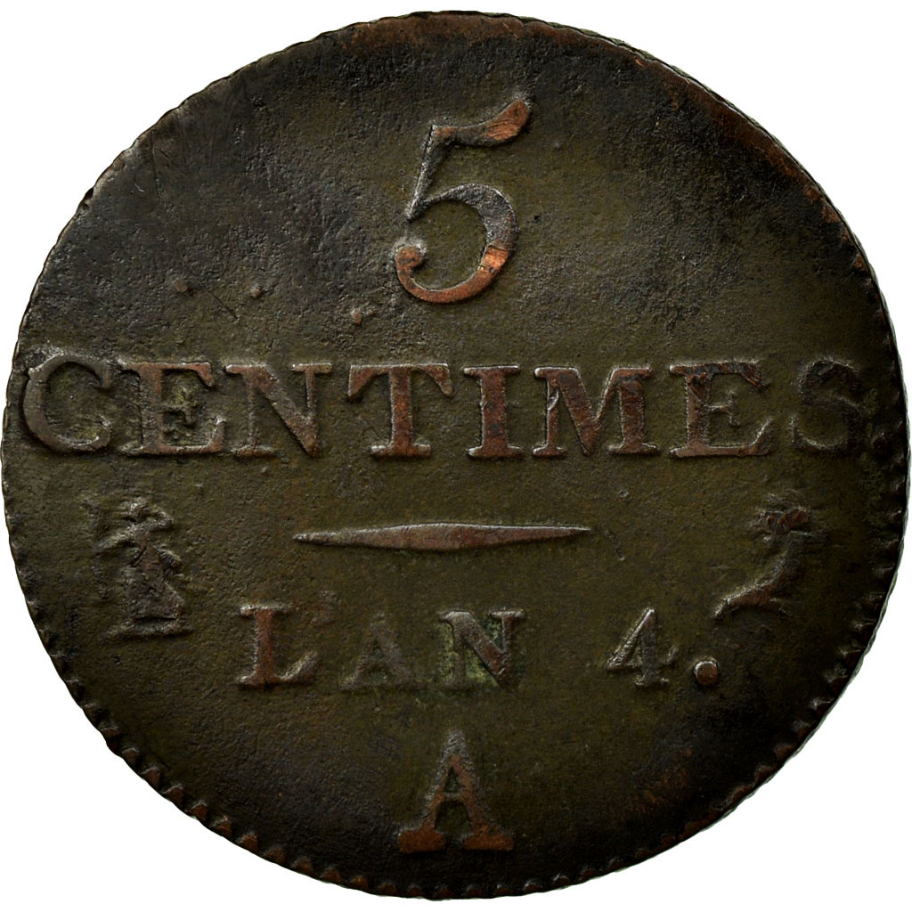 Coin, France, Dupré, 5 Centimes, 1796, Paris, , Bronze, Gadoury:124