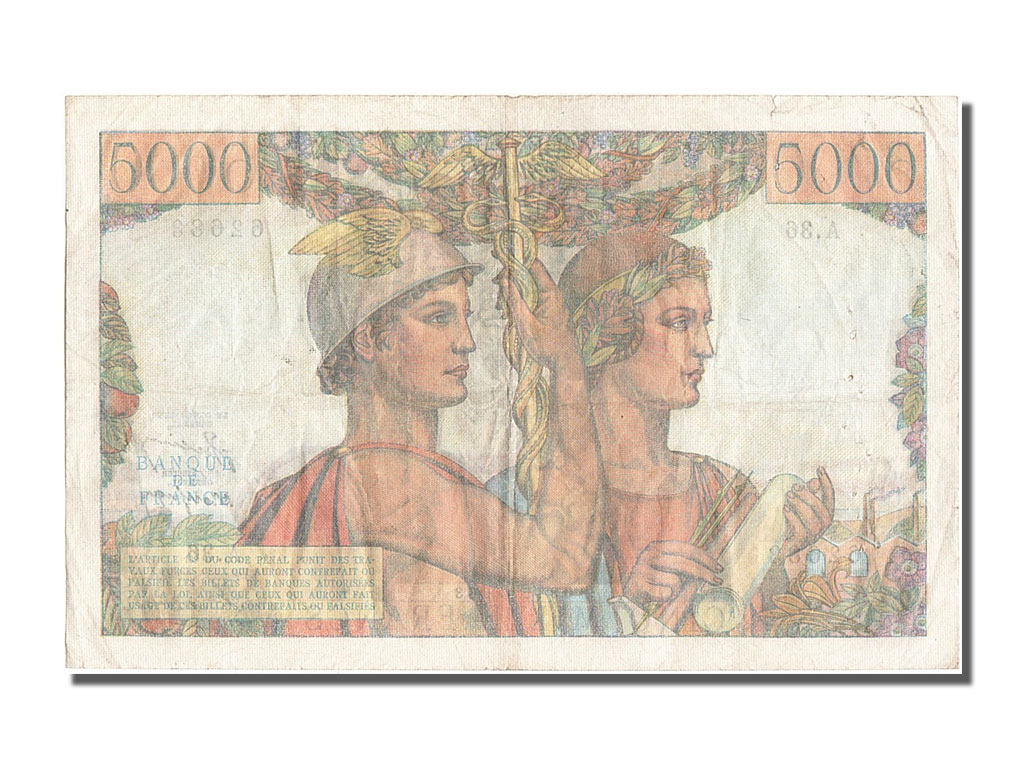 Banknote, France, 5000 Francs, 5 000 F 1949-1957 ''Terre et Mer'', 1949