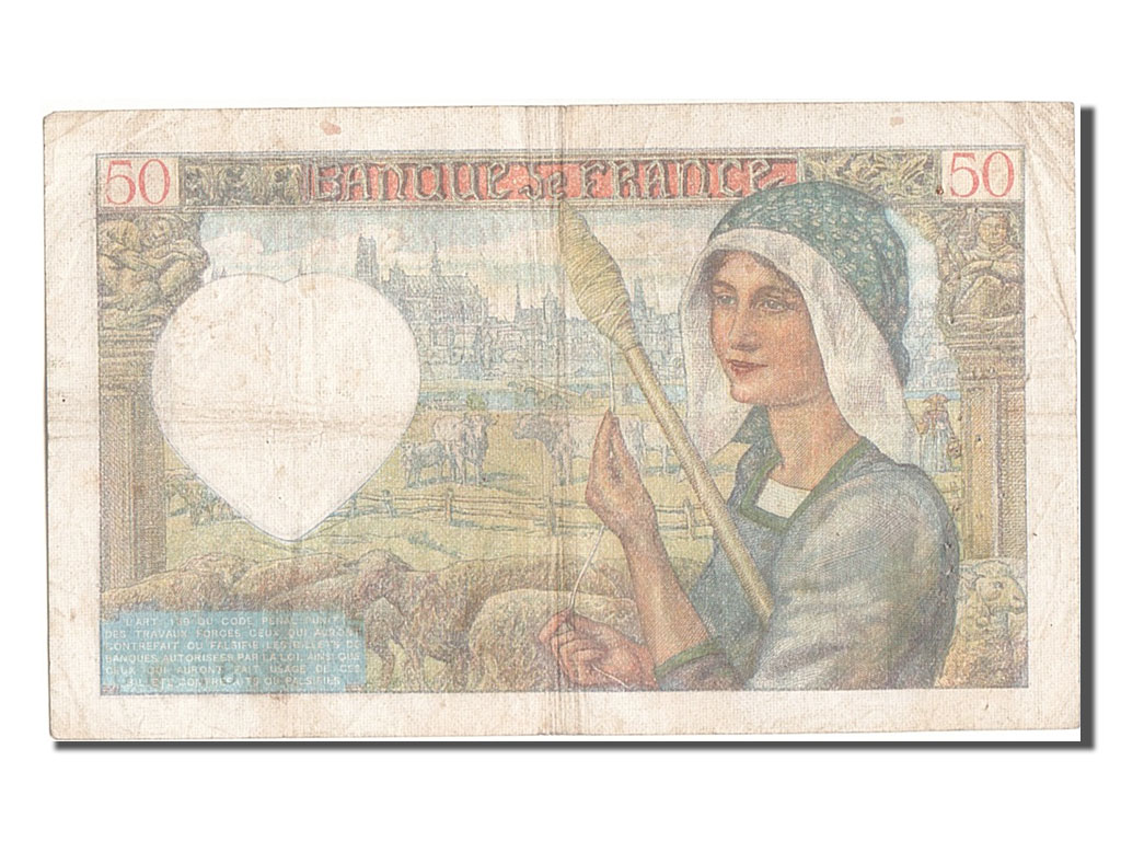 Banknote, France, 50 Francs, 50 F 1940-1942 ''Jacques Coeur'', 1940, 1940-06-13