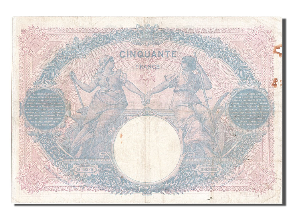 Banknote, France, 50 Francs, 50 F 1889-1927 ''Bleu et Rose'', 1916, 1916-05-15