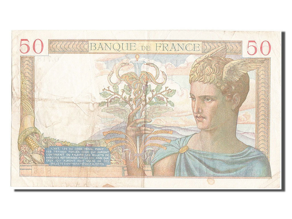 Banknote, France, 50 Francs, 50 F 1934-1940 ''Cérès'', 1937, 1937-12-02