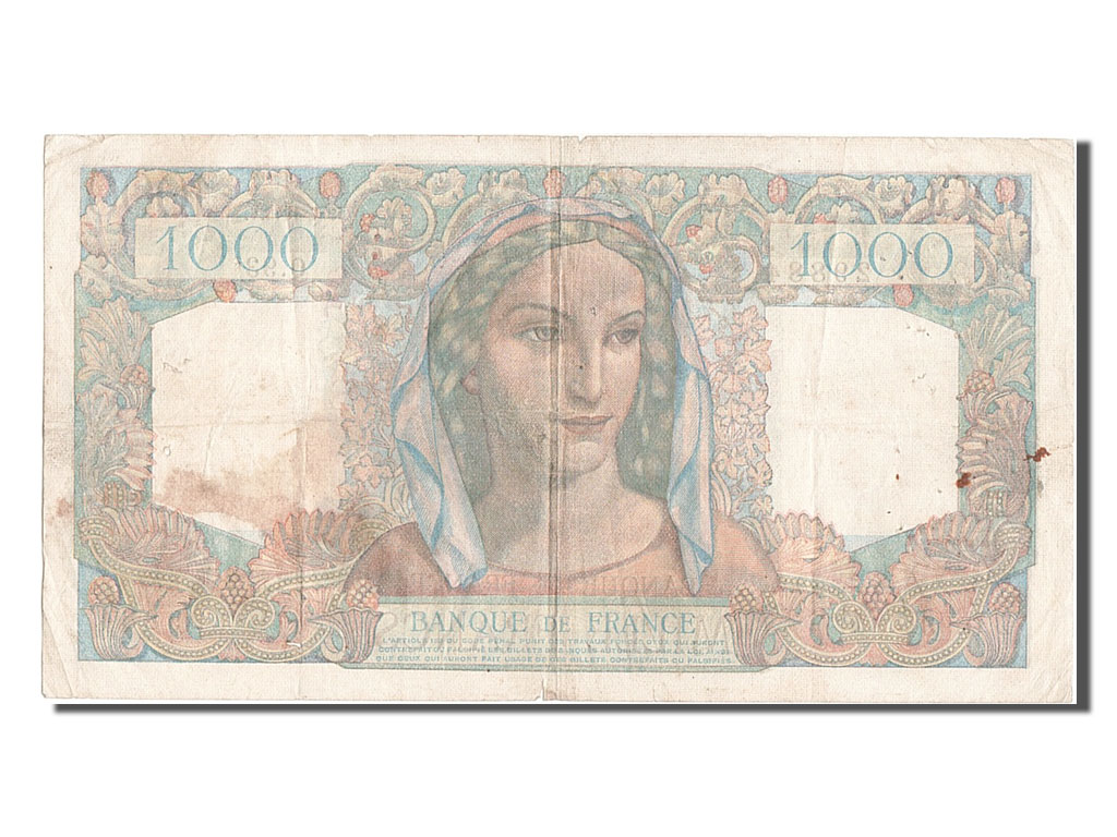 Banknote, France, 1000 Francs, 1 000 F 1945-1950 ''Minerve et Hercule'', 1945
