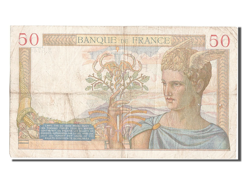 Banknote, France, 50 Francs, 50 F 1934-1940 ''Cérès'', 1937, 1937-02-25