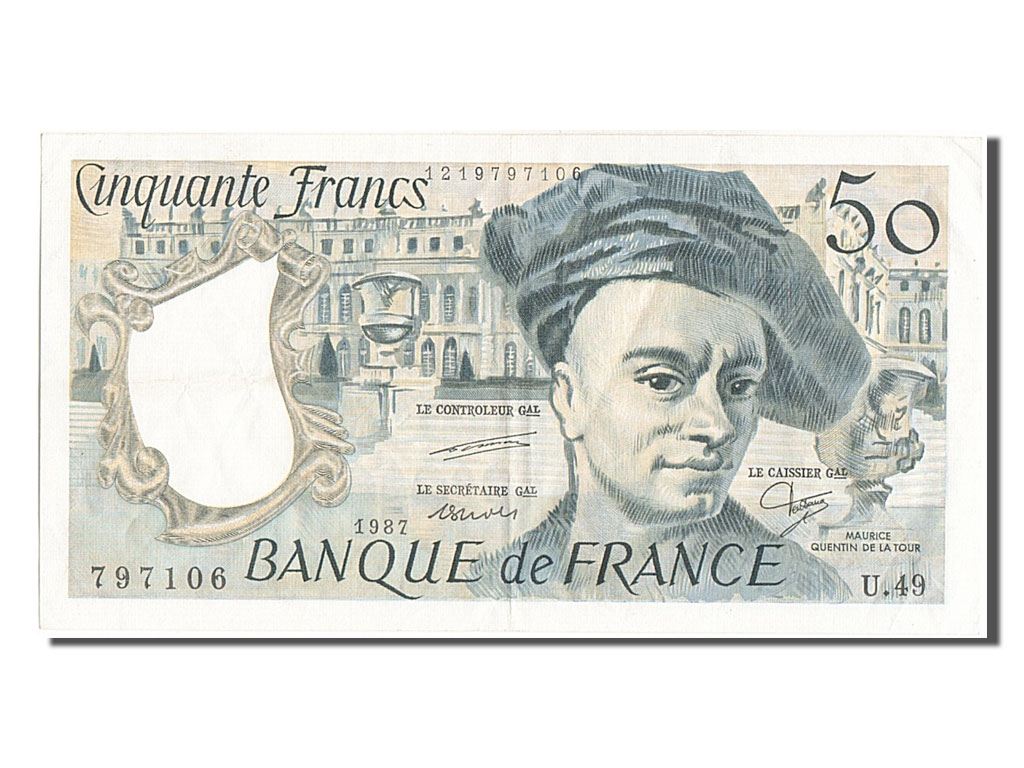 Banknote, France, 50 Francs, 50 F 1976-1992 ''Quentin de La Tour'', 1987