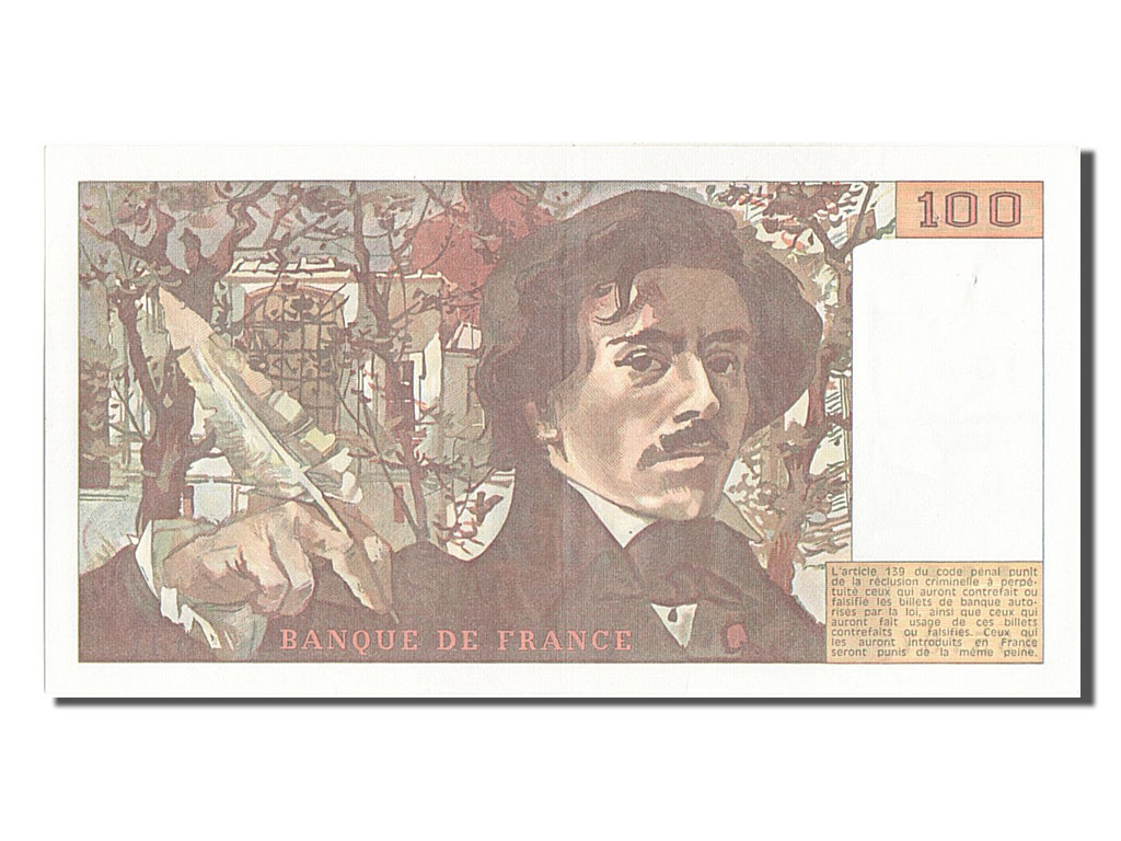 Banknote, France, 100 Francs, 100 F 1978-1995 ''Delacroix'', 1979, AU(50-53)
