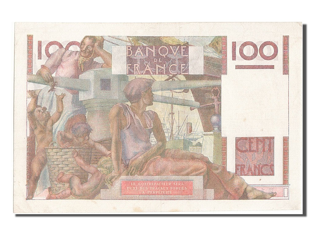 Biljet, Frankrijk, 100 Francs, 100 F 1945-1954 ''Jeune Paysan'', 1954