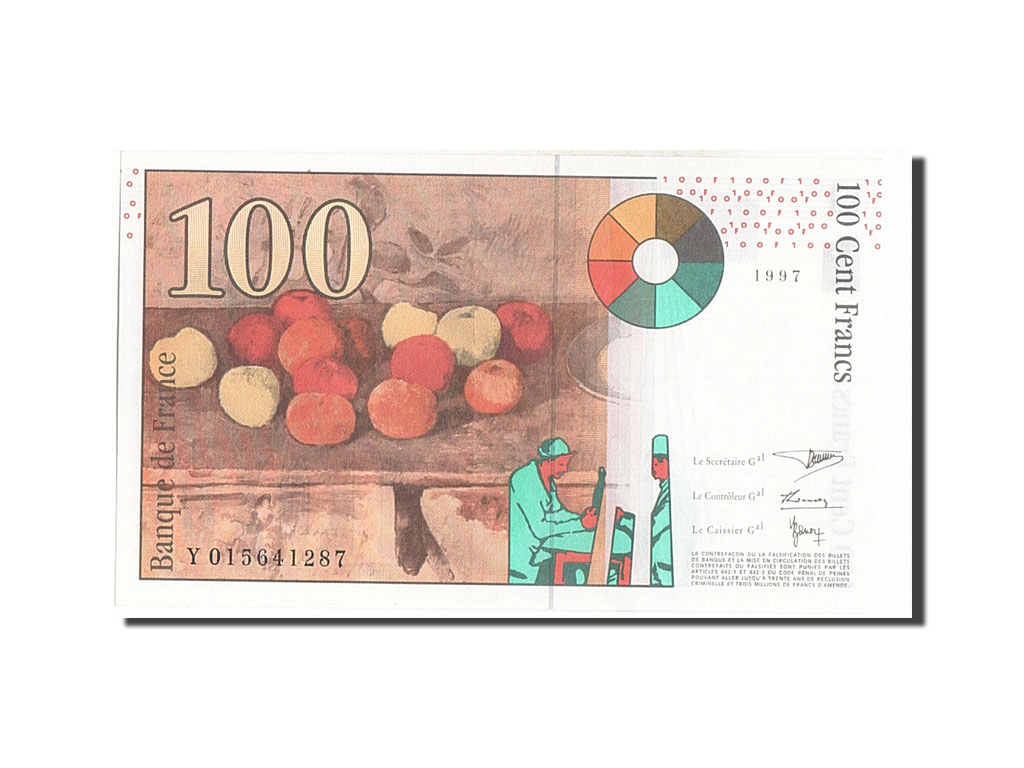 Banknote, France, 100 Francs, 100 F 1997-1998 ''Cézanne'', 1997, UNC(64)