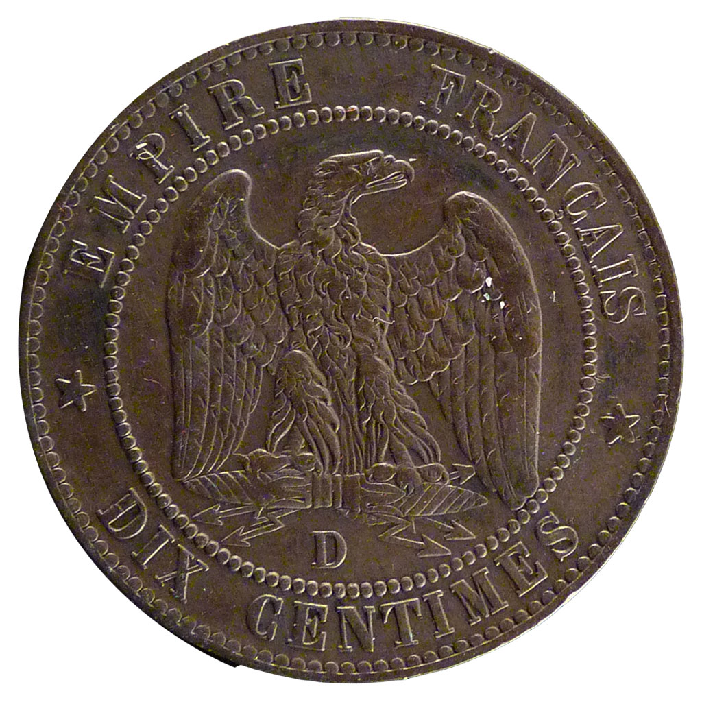 Coin, France, Napoleon III, Napoléon III, 10 Centimes, 1855, Lyon, 
