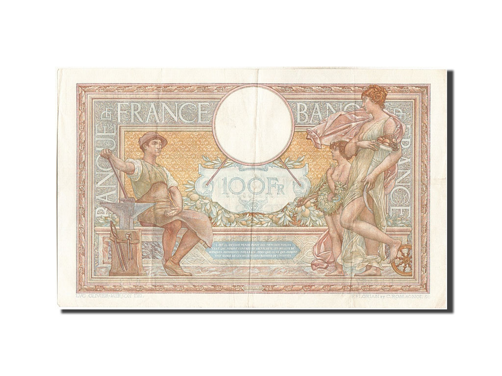 Banknote, France, 100 Francs, 100 F 1908-1939 ''Luc Olivier Merson'', 1937