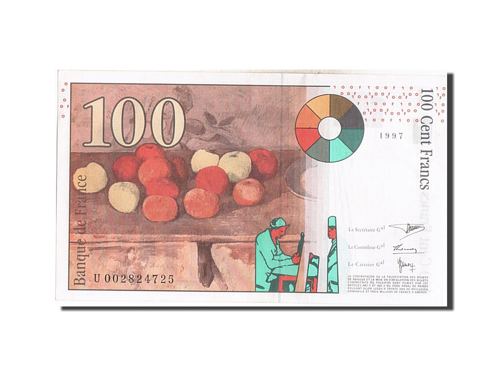 Banknote, France, 100 Francs, 100 F 1997-1998 ''Cézanne'', 1997, UNC(65-70)