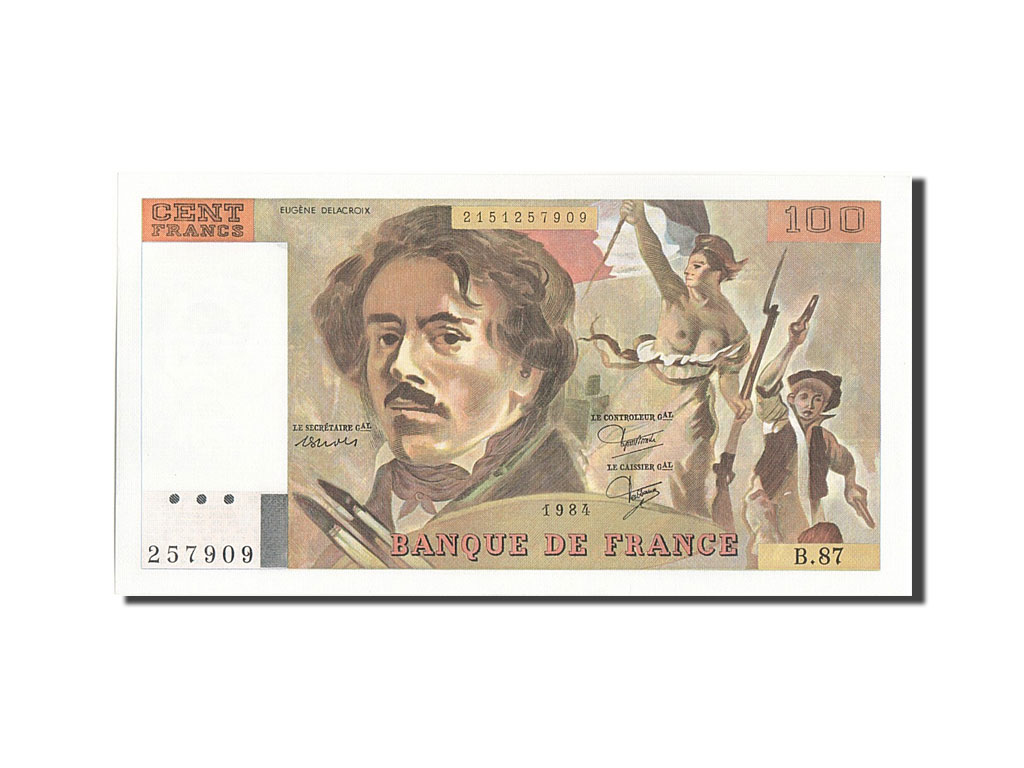 Banknote, France, 100 Francs, 100 F 1978-1995 ''Delacroix'', 1984, UNC(65-70)