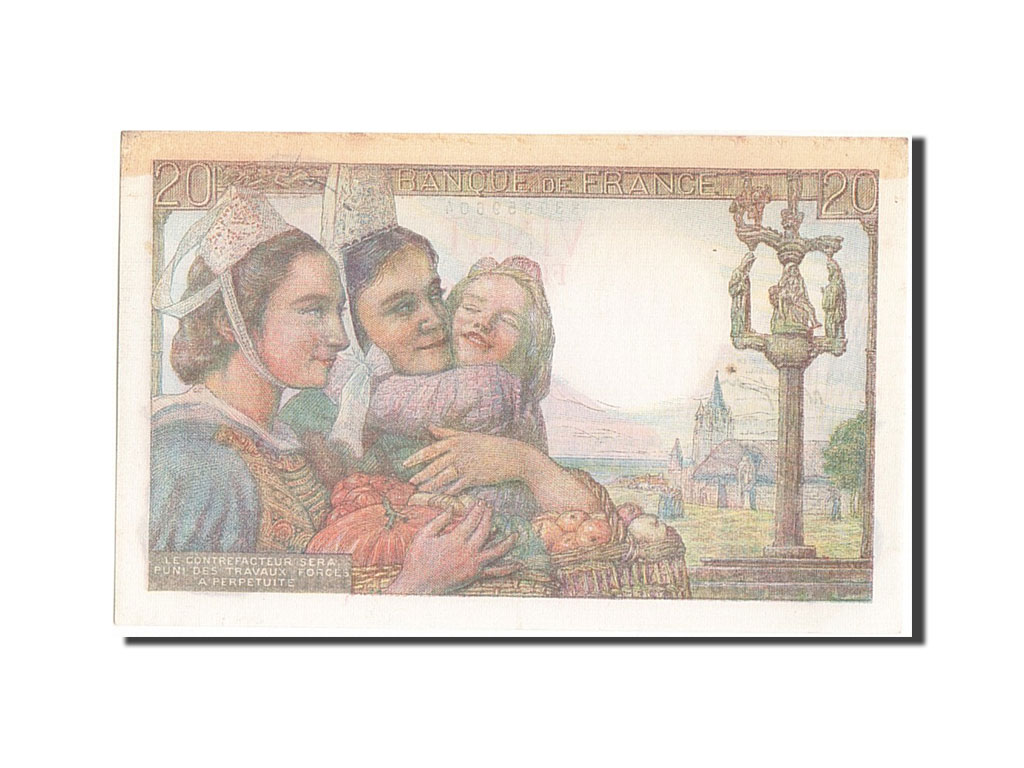 Banknote, France, 20 Francs, 20 F 1942-1950 ''Pêcheur'', 1945, 1945-07-05